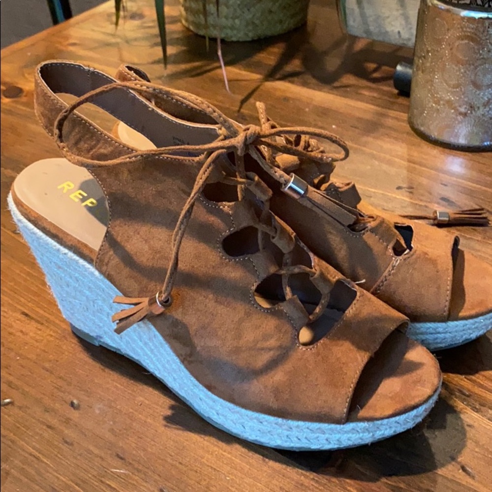 Suede wedges